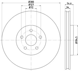 HELLA PAGID 8dd355125131 -  Тормозной диск